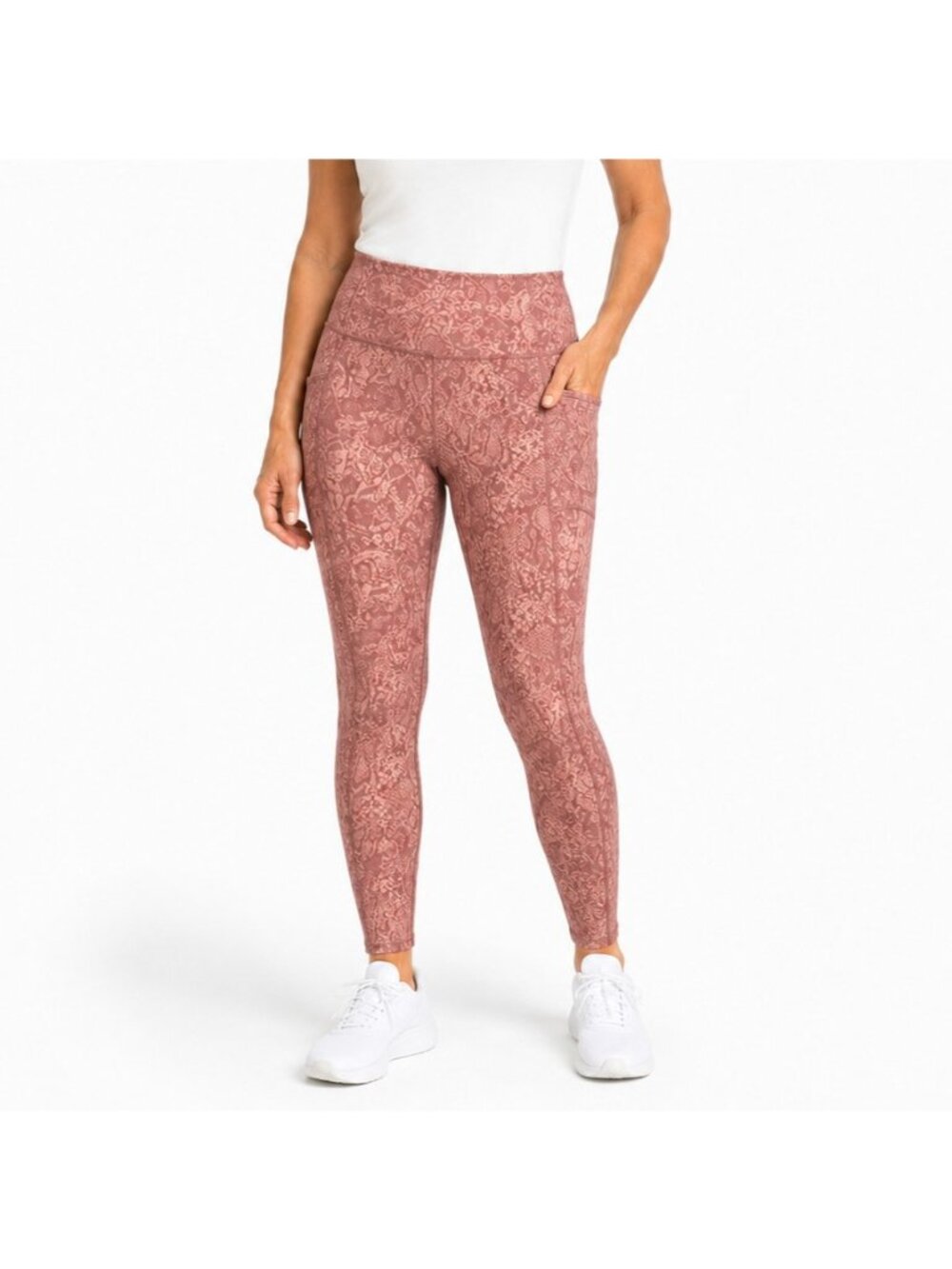 Chico’s Zenergy So Slimming Legging Size 1 M 8/10 Pink Python Print Active Pants
